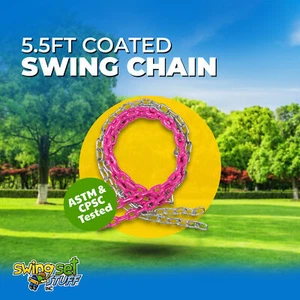 JUEGO DE COLUMPIO MATERIAL CADENA RECUBIERTA 5 1/2 FT ROSA juego accesorios herrajes 0054 - Imagen 1 de 8