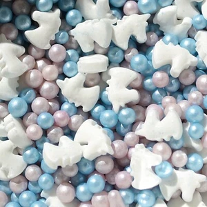 UNICORN SPRINKLES, Birthday Cake Decoration, Naturally Colored Edible Candy, - Picture 1 of 1