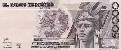 México: $50,000 Pesos Cuauhtémoc 10 de enero de 1990 Banco de México. Foto 1 de 2