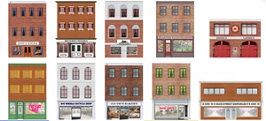 10 Strorefront Flat Buildings Backgrounds for On30 1:43 Scale Narrow Gauge Train - Picture 1 of 6