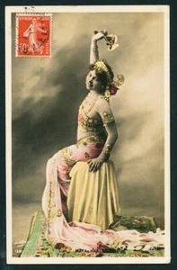 French 1910s Hand Tinted MATA HARI Actress SPY Courtesan Postally Used RPPC - Picture 1 of 2