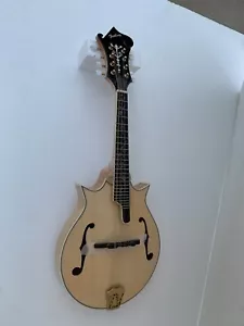 Hand Carved Two Point Mandolin, Solid Spruce Top, Solid Flame Maple Body - Picture 1 of 24