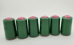 Lot of 6 Big Spools Kelly Green Serger Sewing Thread 6000 YARDS Per Cone T27 S/2 - Picture 1 of 12