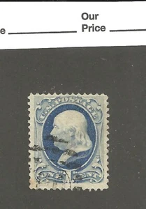 US # 156, 1 cent ultramarine, 1873,Vf, cv $6 - Picture 1 of 2