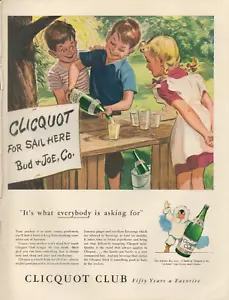 1942 Clicquot Club Ginger Ale soda Stand For Sail Here Boy Girl 50 Year Print Ad - Picture 1 of 1