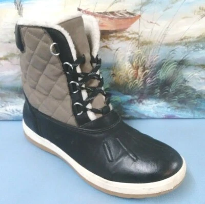 Женские черные/коричневые функциональные зимние ботинки Merona размер 11 RN17730 - Изображение 1 из 4