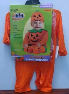  Pumpkin Baby Jumper, Hat, and Booties Halloween Costume 6 - 12 Months # NEW! - Image 1 of 4