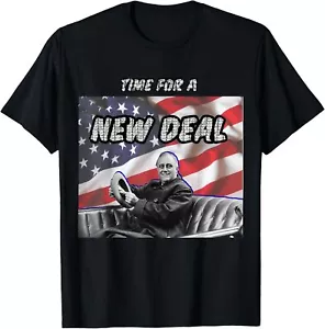 Time for a New Deal FDR T-Shirt Hoodie - Picture 1 of 12