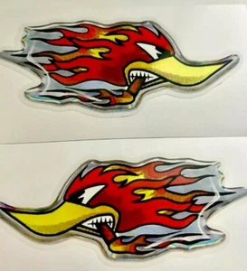 2-PACK WOODY WOODPECKER RAT ROD HOT ROD RAT FINK MOTORCYCLE GUNS STICKERS - Bild 1 von 1