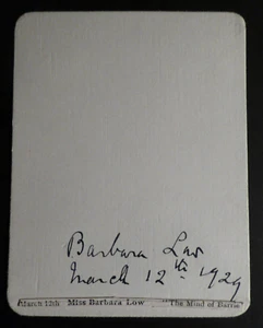 BARBRA LOW ONE OF BRITAIN'S 1st PSYCHOANALYSTS RARE 1929 SIGNED AUTOGRAMM - Bild 1 von 2