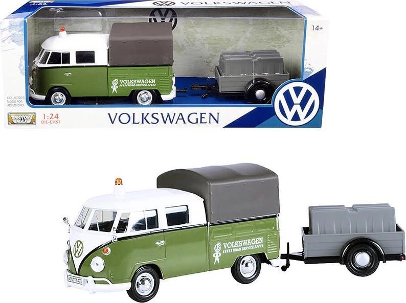 VOLKSWAGEN T1 Pickup Canopy Green Road Service1/24 Diecast Motormax