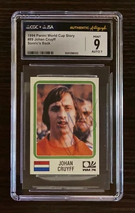 Johan Cruyff Signed Panini World Cup Story Sticker CGC 9 JSA 7 Auto Netherlands - Picture 1 of 3