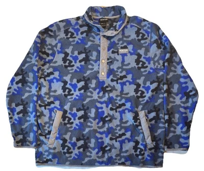 Chaqueta pulóver polar Burton para hombre azul camuflaje 1/2 botones Foto 1 de 4