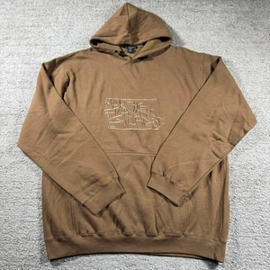 Vintage Y2KMarithè Francois Girbaud Embroidered Spell Out Brown Hoodie - Picture 1 of 5