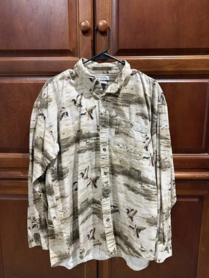 Columbia Sportswear Duck Hunting Mallard Men’s L Long Sleeve Button Up/Dn  - Image 1 of 4