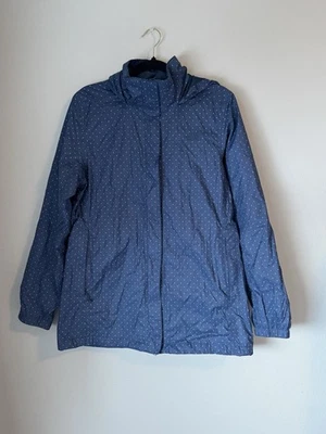 Chaqueta con capucha para mujer North Face azul a lunares talla grande Foto 1 de 4