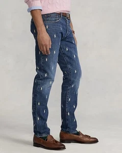 Polo Ralph Lauren 42x30 Sullivan Slim All Over Pony Dark Blue Denim - Bild 1 von 18