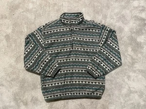 Chaqueta polar vintage para bicicleta para hombre mediana azteca geométrica gris azul - Imagen 1 de 10