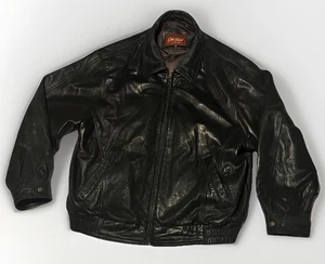 Men’s J.Park Collection 100% Leather Jacket XL Bomber Motorcycle Biker Classic - Picture 1 of 18