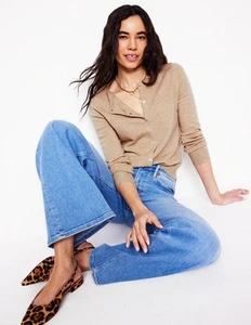 Boden Eva Pure Cashmere Chinchilla Melange Beige Cardigan - BNWT £140 - Size A - Picture 1 of 7