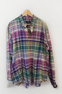 Vintage Polo Ralph Lauren Dress Shirt Men XXL Classic Fit Indian Madras Plaids. - Picture 1 of 5