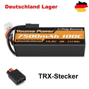 Youme 4S 7500 mAh TRX 14,8 V 100C batteria lipo custodia rigida per drone elicottero RC - Foto 1 di 6