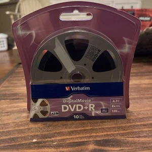 New 10 Pack Verbatim Digital Movie DVD+R 120 mins 4.7 GB Movie Reel Design - Picture 1 of 8