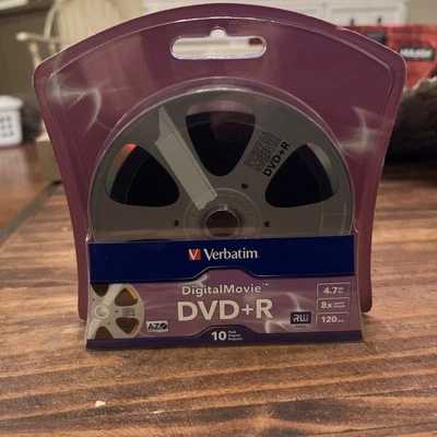 New 10 Pack Verbatim Digital Movie DVD+R 120 mins 4.7 GB Movie Reel Design - Image 1 of 4