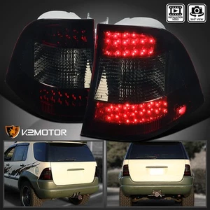 Fits 1998-2005 Mercedes Benz W163 ML320 Red/Smoke LED Tail Lights Brake Lamps - Picture 1 of 12