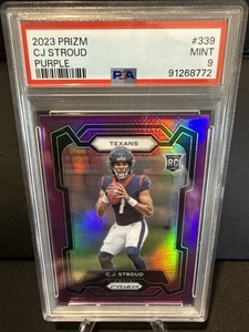 2023 Panini Prizm C.J. Stroud RC Purple Rookie #15/125 Texans PSA 9 - Picture 1 of 2