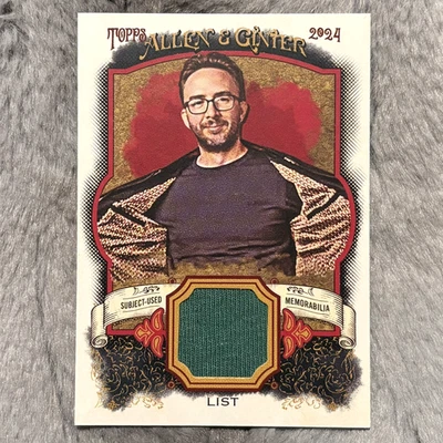Tarjeta reliquia verde comediante y actor Topps Allen & Ginter Joe List 2024 RC #AGR-JL Foto 1 de 2