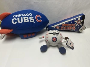 VINTAGE RARE NWT CHICAGO CUBS BASEBALL LOT VINYL PLUSH BLIMP PENNANT BALL - Picture 1 of 10
