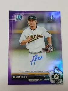 Austin Beck Oakland Athletics 2017 Bowman Chrome Certified Autograph Rookie Card - Bild 1 von 2