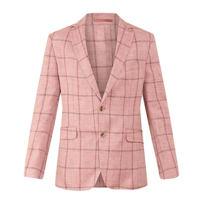 Chaqueta Blazer Hackett London Hombres Rosa Lana y Lino Muesca Solapa Talla UK 48R US 38R Foto 1 de 4