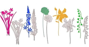 Garden Flowers Die Cut Set Card Making Junk Journal Scrapbook Lily Daffodil Lot - Picture 1 of 5