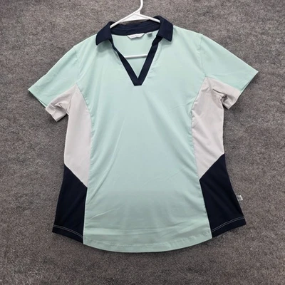 Camisa polo de golf para mujer Lady Hagen manga corta mediana azul Foto 1 de 4