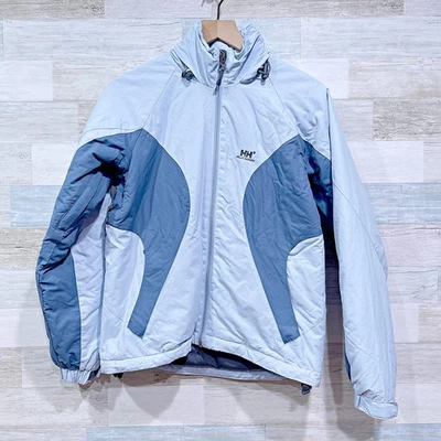 Chaqueta de esquí aislante Helly Hansen azul con capucha cremallera completa nailon invierno para mujer XS Foto 1 de 4