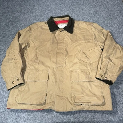 Orvis Jacket Mens XL Heritage Waxed Field Coat Lined Barn Utility Pockets Tan - Image 1 of 4