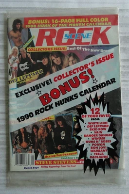 Винтажный журнал рок сцены января 1990 новый! Запечатанный с календарем Rock Hunks 148 - Изображение 1 из 4