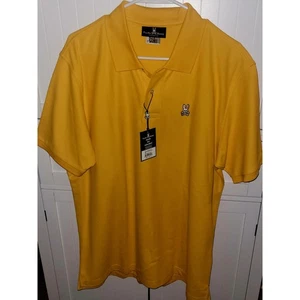 Polo classica uomo Psycho Bunny 7XL giallo ambra gelo logo ricamato nuova con etichetta - Foto 1 di 5