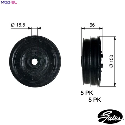 BELT PULLEY CRANKSHAFT TVD1068 FOR LAND ROVER FREELANDER/Soft/Top/SUV MG 2.0L 75 - Image 1 of 4