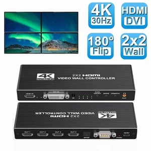 Controlador de pared de video 2x2 4K HDMI DVI procesador 1X3 1X4 4X1 empalmador de pantalla múltiple - Imagen 1 de 13