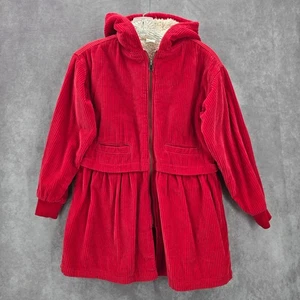 Crazy 8 rot Kapuze Fleece Sherpa Reißverschluss Baumwolle Erbse Mantel Jacke Mädchen Jugend S Small - Bild 1 von 8