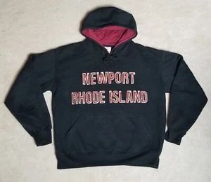 Vintage NEWPORT RHODE ISLAND Embroidered Hoodie Black Size M - Bild 1 von 9
