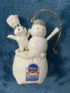 Pillsbury Christmas Ornament Doughboy Sack of Flour Snowman 1997 - Picture 1 of 4