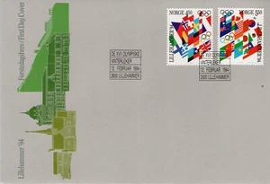 Noruega 1994, NK 1194-95 2039 canc. día de emisión, Olympic FDC. - Imagen 1 de 1