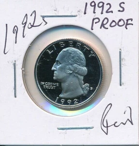 1992 S U.S. WASHINGTON QUARTER PROOF BU BEAUTIFUL COIN L@@K! - Picture 1 of 2