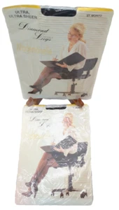 Lot Of 2 New Vtg. Diamond Legs ST. MORITZ MADEMOISELLE Navy Sz. Tall Pantyhose - Picture 1 of 5