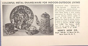 Sartenes de granito esmaltado tazas ollas anuncio impreso vintage de Nueva York 1962 - Imagen 1 de 4