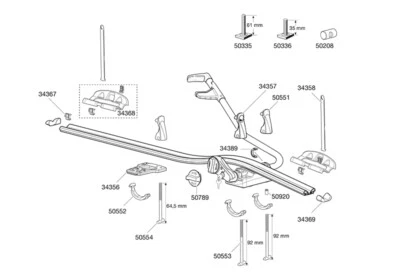 Thule ProRide 591 Roof Mounted Cycle Carrier Spare Parts Multi-Listing Breakdown - Image 1 of 2
